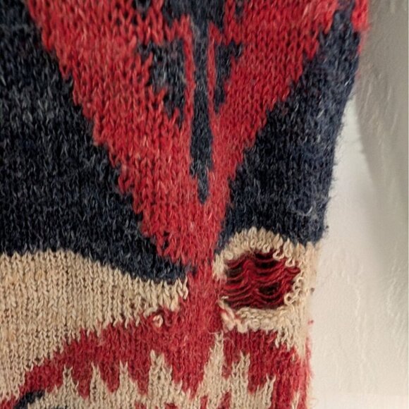 Chaps Aztec Southwestern Sweater Womens Size Large Blue Western Long Sleeve - Picture 6 of 12